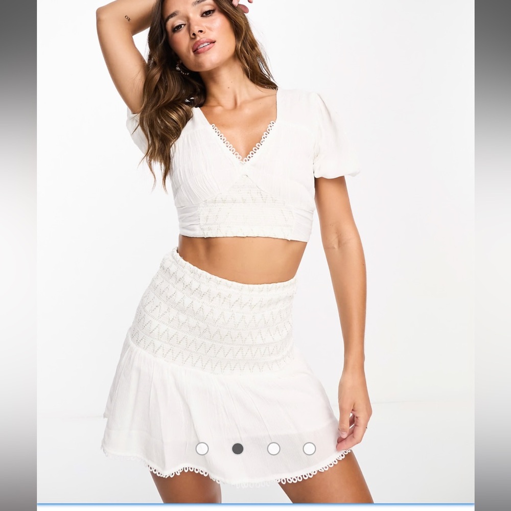River Island White Crop Swim skirt